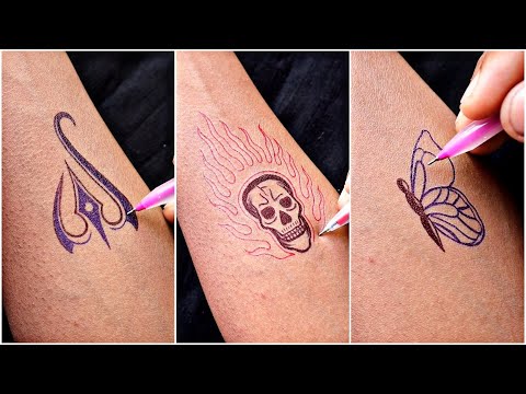 Tattoo for girls || best skull tattoo || trishul tattoo || butterfly ???? tattoo ideas | Video & Photo Tattoo for girls || best skull tattoo || trishul tattoo || butterfly ???? tattoo ideas | Video & Photo
