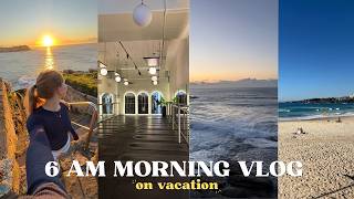 Summer Morning at Bondi Beach, Australia | Sunrise Run, Pilates, Ocean Dip & Grocery Haul 🌊✨🌅