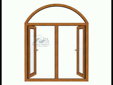 Arch window- Golden Oak