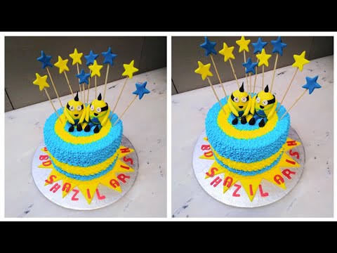 Happy birthday shazil and arish / minion cake decorating / short / short video / minion