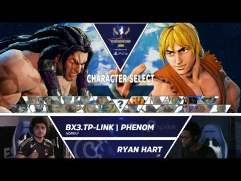 SFV: Ryan Hart vs BX3.TP-Link Phenom - Capcom Cup 2016 Day 1 Top 32 - CPT2016