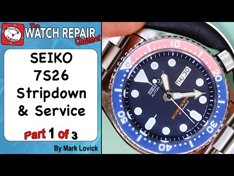 Part 1 of 3 Seiko 7S26 SKX  Automatic Watch Service and Lubrication. Seiko 5