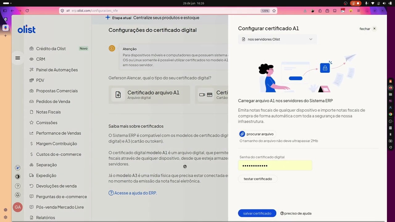 Aula 03: Como Configurar a Emissão de Nota Fiscal no ERP da Olist (Tiny) | Passo a Passo - Geff