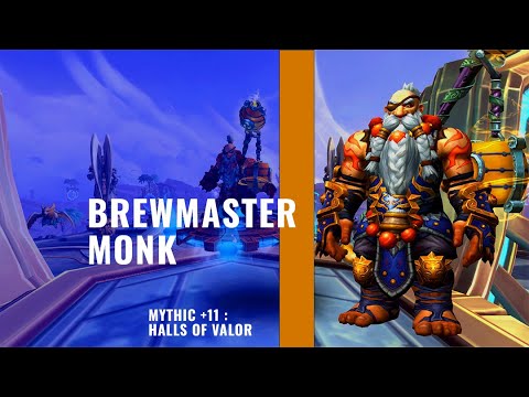 Brewmaster Monk's Bull Pull | Mythic 11 Halls of Valor | World of Warcraft Dragonflight