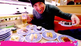 INCREDIBLE Conveyor Belt SUSHI Experience in Kyoto, Japan!!