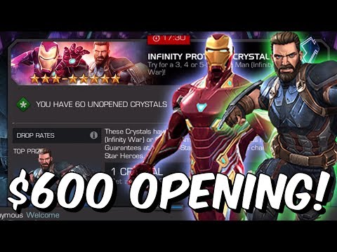 60x 5 Star Iron Man & Captain America Infinity War Crystal Opening - Marvel Contest Of Champions