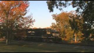 preview picture of video 'NS 212 Intermodal Train at Oakwood, GA'