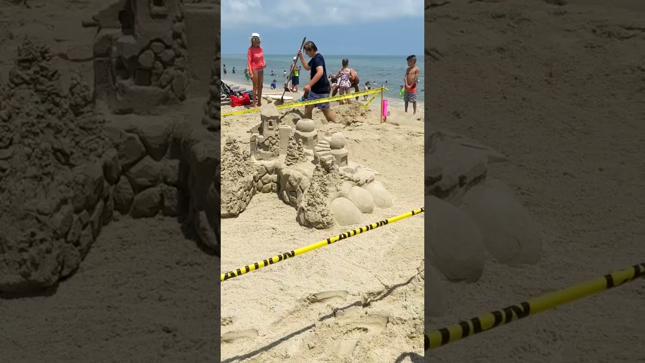 Incredible Sand Castle at Tower Road Beach #shorts, #sandcastles , #beach