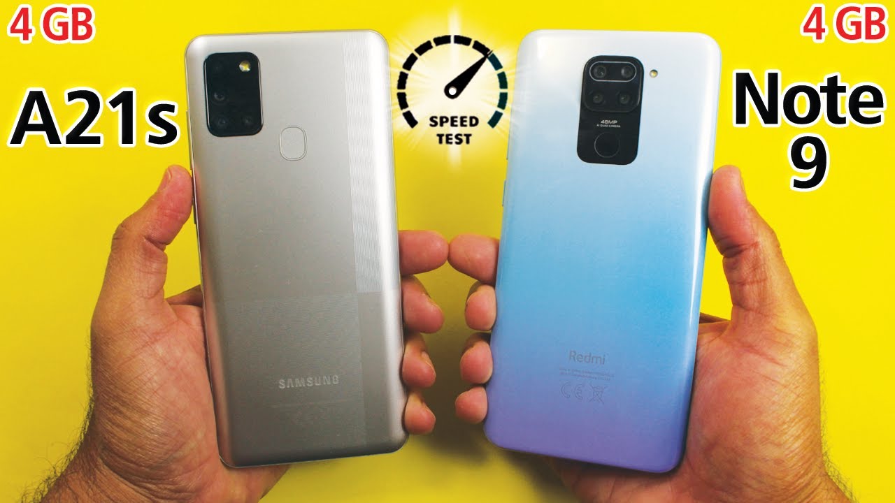Samsung Galaxy A21s vs Redmi Note 9 - Speed Test!