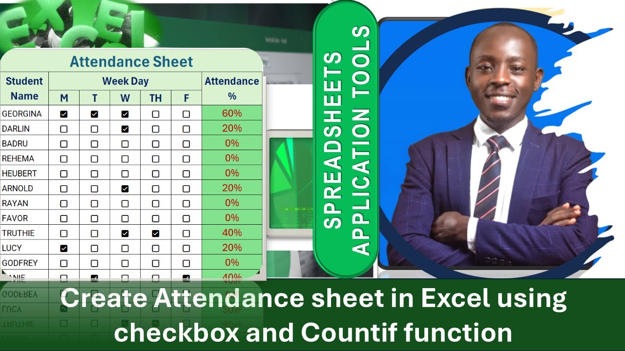 How to make attendance sheet,Countif formula to calculate present and absent, excel tutoring