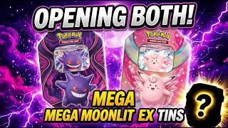 Opening BOTH Mega Moonlit EX Tins! Gengar & Clefable | Chaos Rising