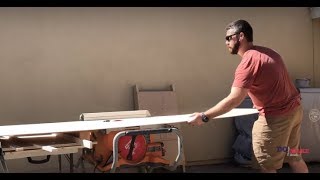 Break down large sheets of plywood with this quick and cheap out feed table!