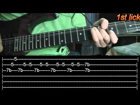 Highway To Hell Guitar Solo Lesson - AC/DC(with tabs)