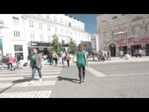 Vídeo 4K: Experimente a caminhada pelo bairro da Praça do Rossio em Lisboa, Portugal