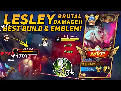 LESLEY BRUTAL DAMAGE WITH 3 BOD🤯 100% BROKEN || LESLEY BEST BUILD 2023 || LESLEY TOP 1 GLOBAL ~MLBB
