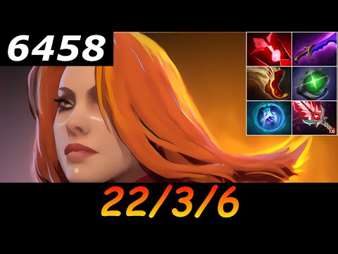 Dota 2 Lina 6458 MMR 22/3/6 (Kills/Deaths/Assists) Ranked Full Gameplay