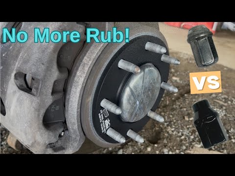3/8” Bora Spacers with Ext Lugs on 2024 Leveled Silverado HD - No More Rub!