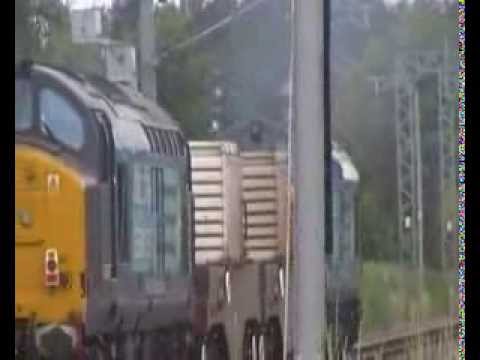 8thAug13 DRS 37667 37607 6C52 Flask Hest Bank Heysham Sellafield