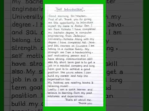 How to introduce yourself in english|| introduce yourself in interview|self introduction in english