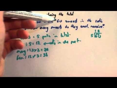 Ratio sharing the total - Corbettmaths