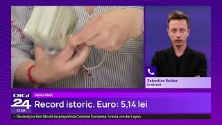 Record istoric pentru euro: BNR anunță astăzi un curs de 5,14 lei