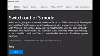 How to Switch out of S mode on Windows 10
