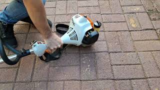 How to start a Stihl FS45 and FS38 trimmer easy! #stihl #fs45 #gardenequipment  #michaelstoolbench