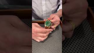Rolex GMT Master II 18K Yellow Gold Green Dial Mens Watch 116718 Review | SwissWatchExpo