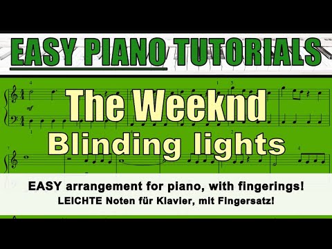 THE WEEKND - Blinding lights - EASY tutorial for piano / fingerings
