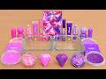 Pink Vs Purple Mixing Makeup Eyeshadow Into Slime ASMR