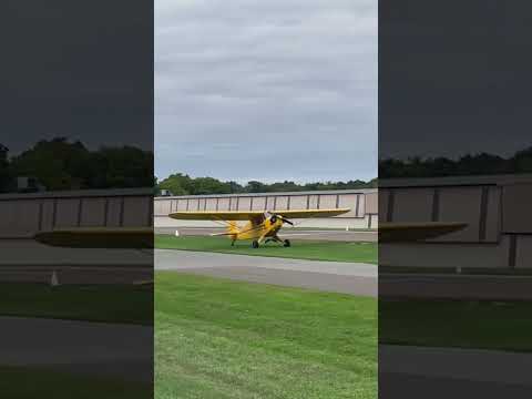 Piper Cub grass landing at Chester Airport