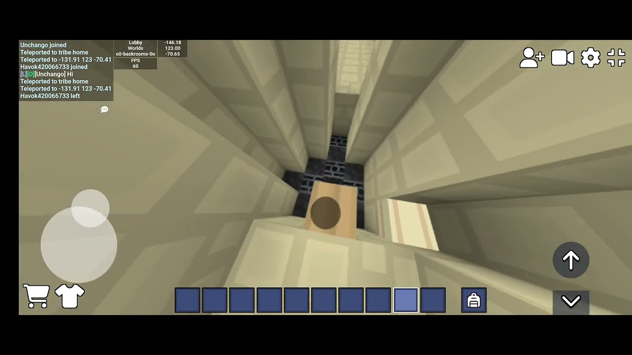 level You cheated footage in bootleg Minecraft (https://bloxd.io/?lobby=o0-backrooms-0o&g=worlds)