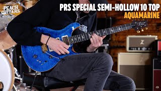 Video thumbnail for No Talking...Just Tones | PRS Special Semi-Hollow 10 Top - Aquamarine by Peach Guitars