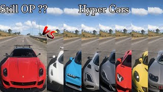 IS Ferrari 599XX EVO is Still THE OP Car In FH5? | 599XX EVO vs The Best Hypercar 1 Mile Drag Battle