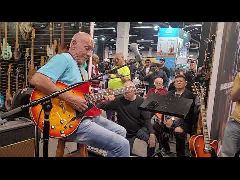 Smiles and simles to go ( Larry Carlton at NAMM 2024)