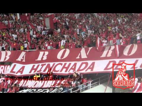 "ENTRADA ORQUESTA SKARLATA AMERICA S.A 1 VS O REAL CARTAGENA" Barra: Baron Rojo Sur • Club: América de Cáli