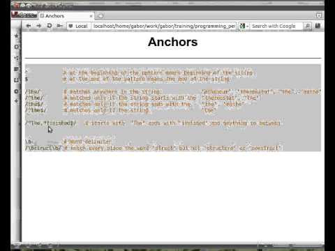 Beginner Perl Maven tutorial: 9.3 - Regex anchors