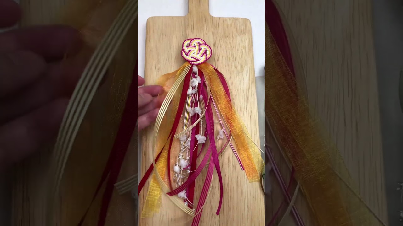 水引とリボンのロゼット　#のうみそあそび #brainplay 水引ロゼット  #クラフトの可能性 #伝統とあそび#handmadejapan #mizuhiki #rosettecraft