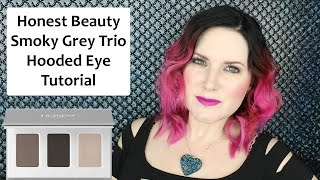 Honest Beauty Smoky Grey Trio - Quick & Easy Hooded Eye Makeup Tutorial & Swatches - Cruelty Free