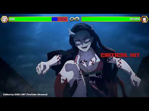 Nezuko VS Daki With Healthbars | Demon Slayer | Kimetsu no Yaiba