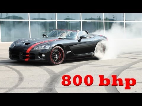800bhp Dodge Viper SRT-10 brutal V10 sound donuts