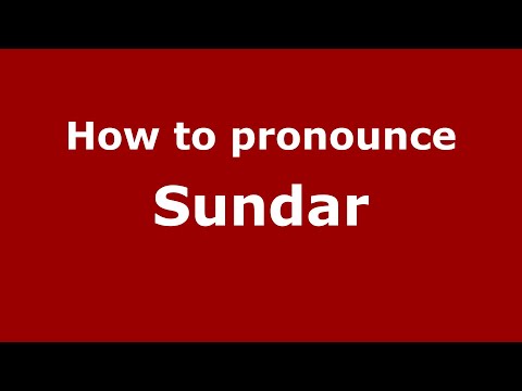 How to pronounce Sundar