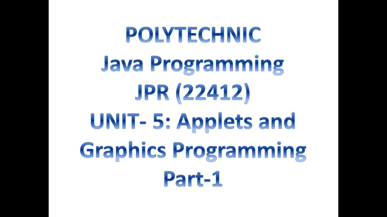 UNIT 5  Applet Part 1