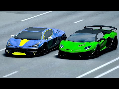 Lamborghini Scorpion Concept vs Lamborghini SVJ - Drag Race 20 KM