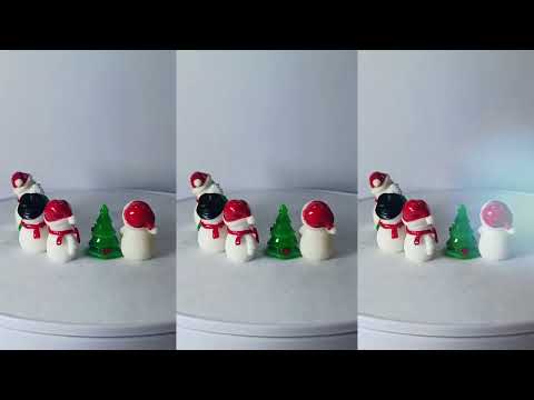Cute Snowman & Tree Resin Craft Fairy Garden Ornaments Figurines for Christmas  - 6 pcs Set