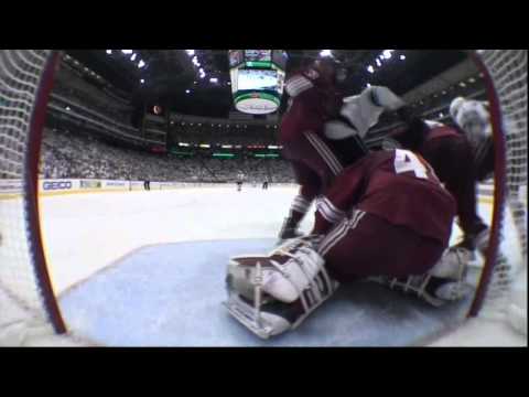 Scrum in Coyotes goal in 2nd. Los Angeles Kings vs Phoenix Coyotes Game 2 5/15/12 NHL Hockey