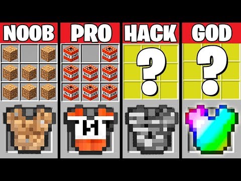 Minecraft Battle: SUPER ARMOR CRAFTING CHALLENGE - NOOB vs PRO vs HACKER vs GOD Minecraft Animation