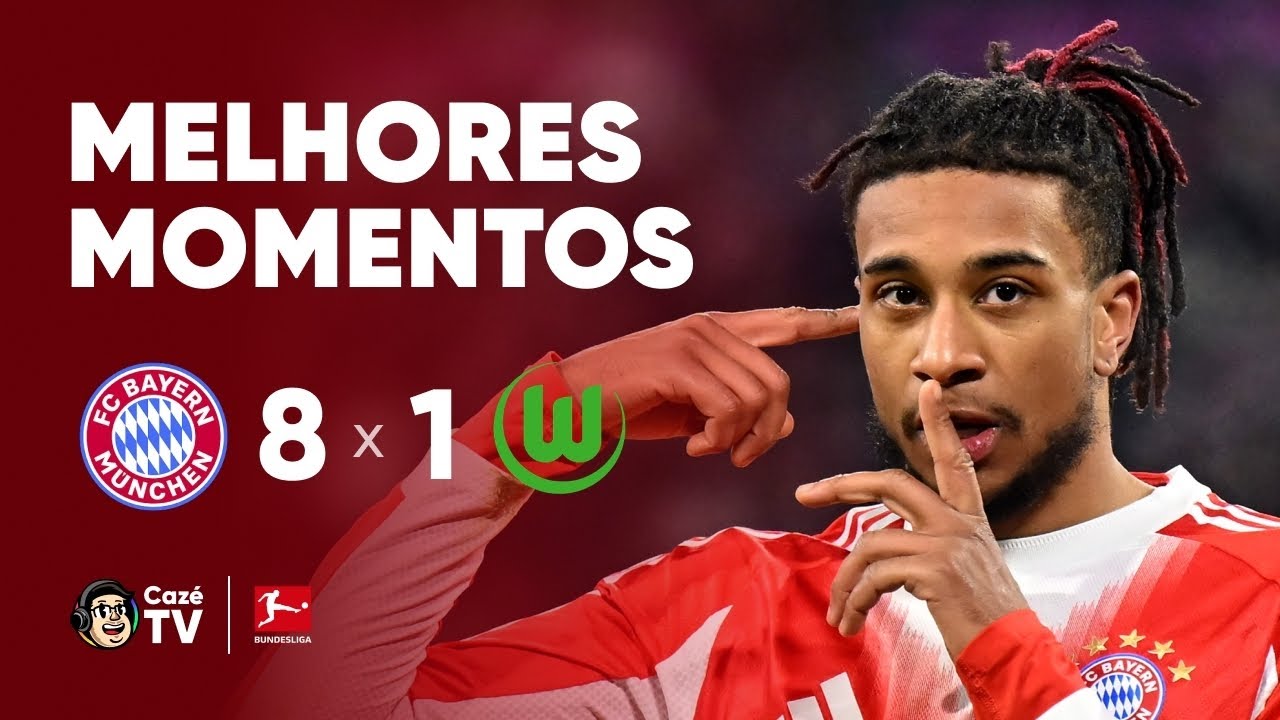 MELHORES MOMENTOS: BAYERN DE MUNIQUE 8 X 1 WOLFSBURG | BUNDESLIGA 2026 | 16ª RODADA