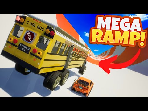 We Launched Cars Off the BIGGEST Ramp Ever in Brick Rigs Multiplayer!