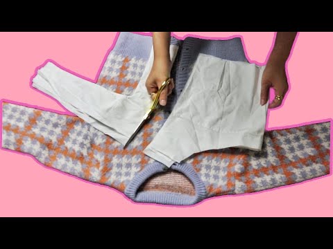 Size transformation from tight cardigan into a loose fit